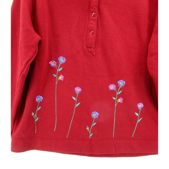 VINTAGE Sweatshirt Large Pullover 1/4 Snap Embroidered Art Chinawear * - Picture 4 of 11